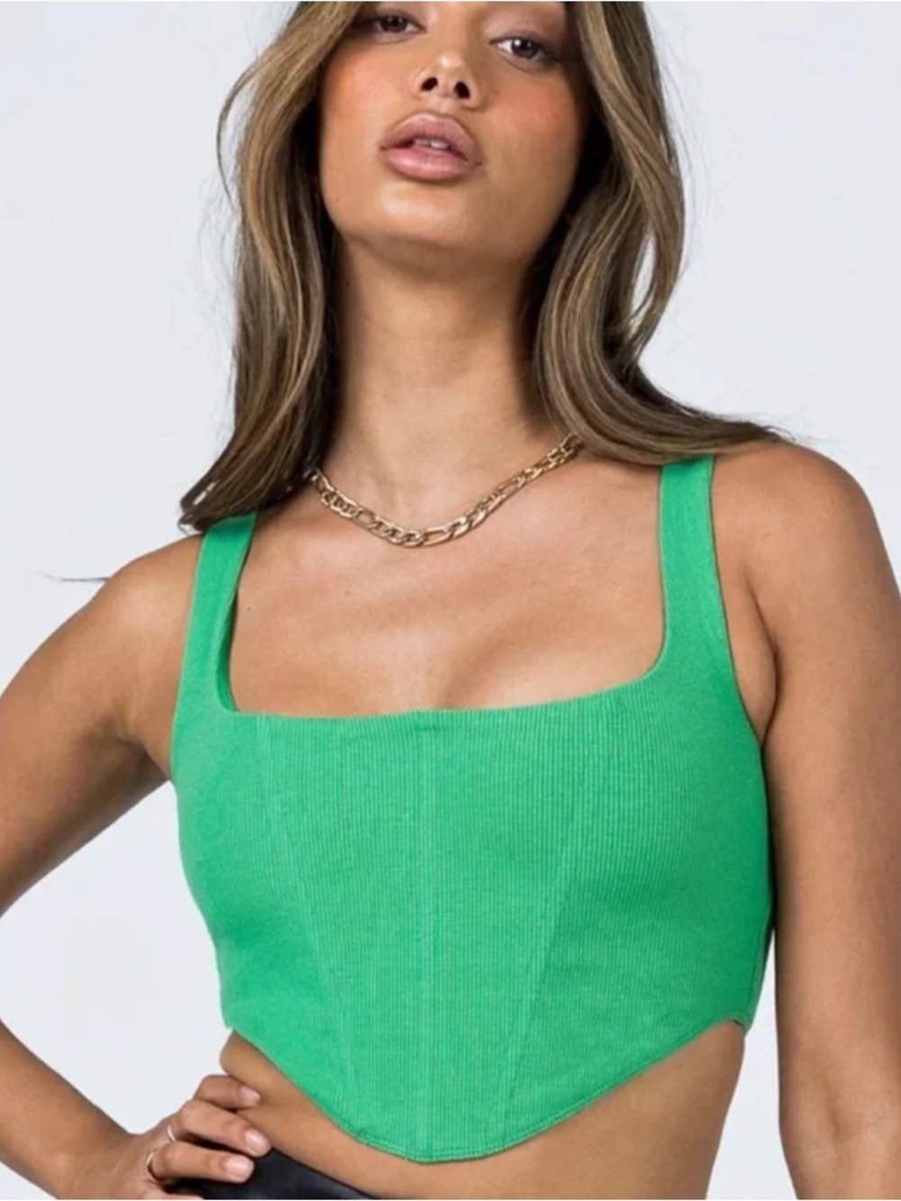 Princess Polly Women’s Green Kaeshia Rib Bustier